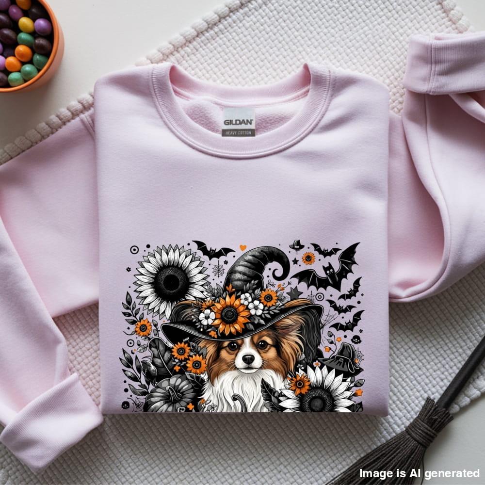 Cute to Spook – Halloween Papillon Unisex Premium Sweatshirt - S / Light Pink - SWEATSHIRTS