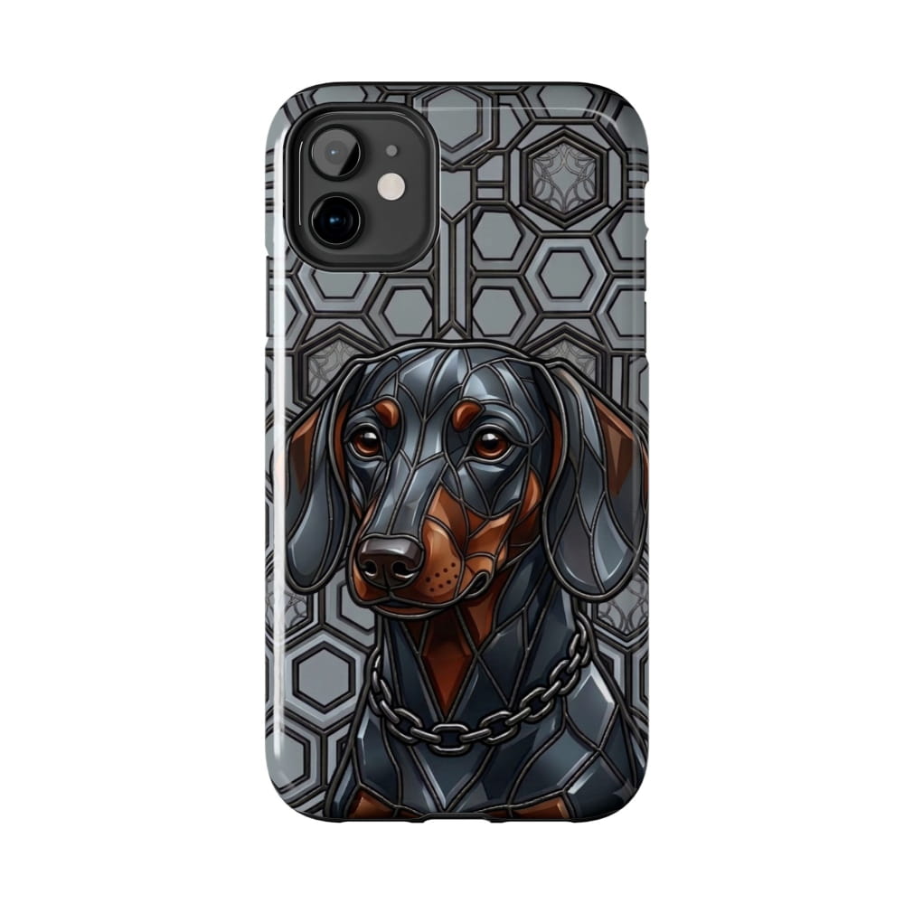Dachshund Stained Glass Style Tough Case - iPhone 11 - Phone Case