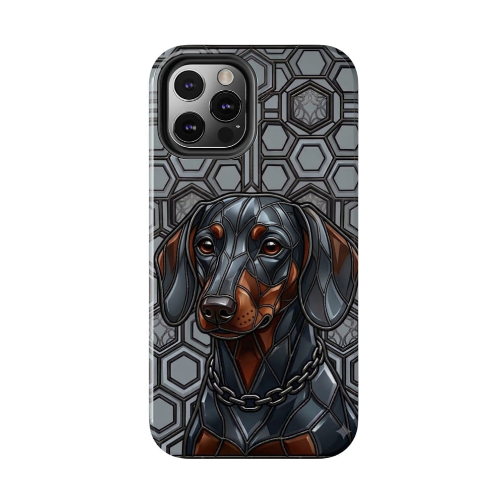 Dachshund Stained Glass Style Tough Case - iPhone 12 Pro - Phone Case