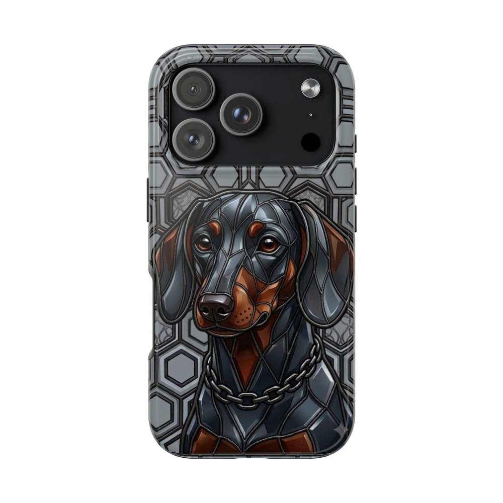 Dachshund Stained Glass Style Tough Case - iPhone 17 Pro - Phone Case
