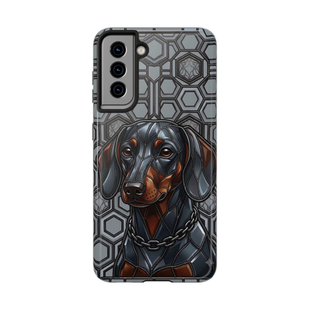 Dachshund Stained Glass Style Tough Case - Samsung Galaxy S21 - Phone Case