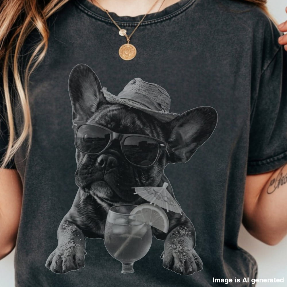 Frenchie Beach Vibes Premium Tee - T-SHIRTS