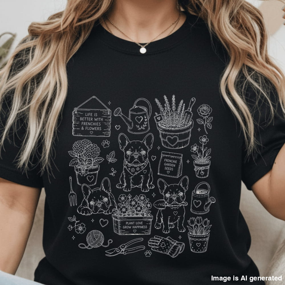 Frenchie Mom Gardening Premium Tee - T-SHIRTS