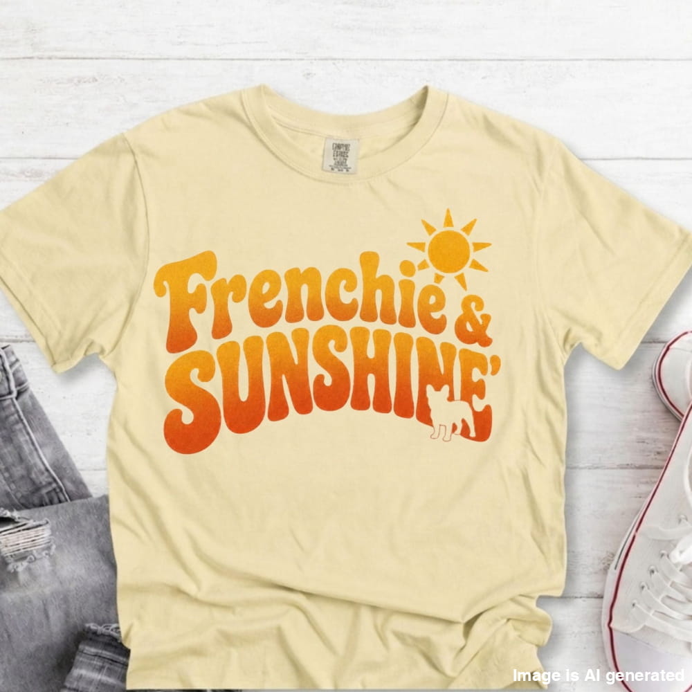 Frenchie Sunshine Retro Premium Tee - Ivory / S - T-SHIRTS
