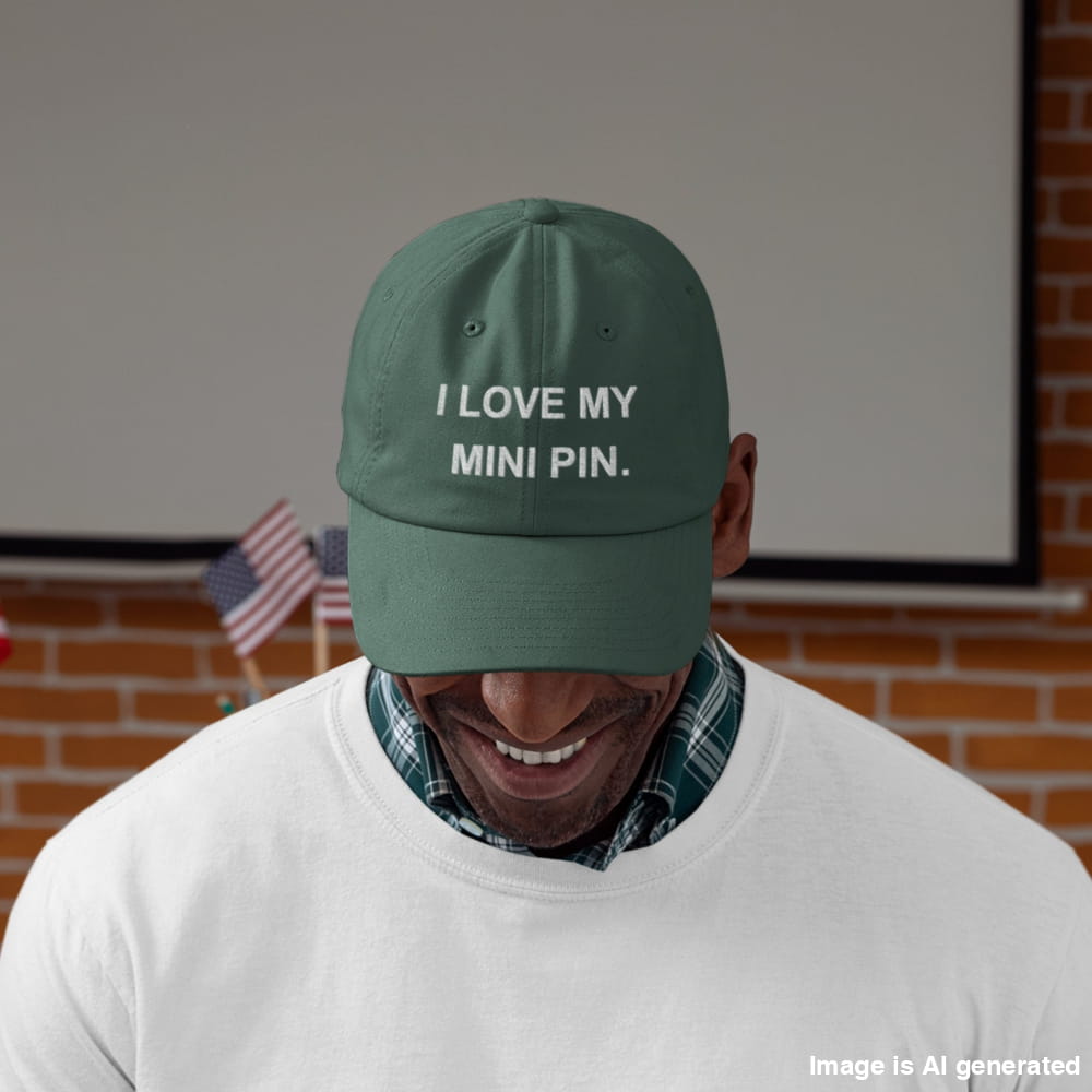 Funny Dad Cap I love my Mini Pin - Hats