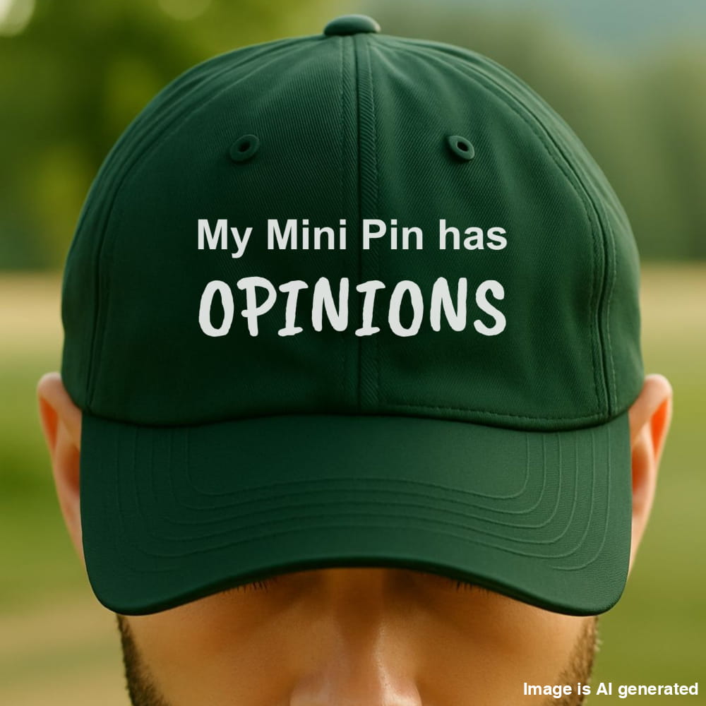 Funny Dad Cap My Mini Pin has Opinions - Hats