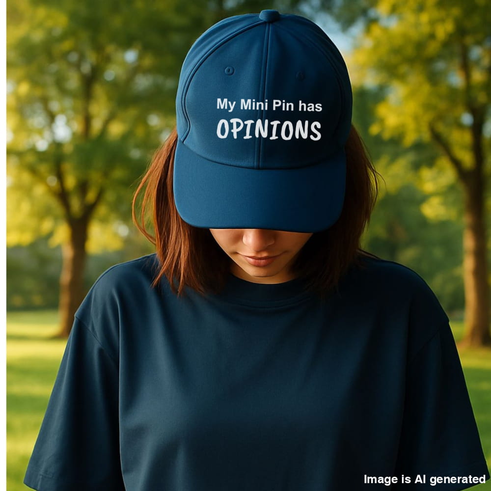 Funny Dad Cap My Mini Pin has Opinions - Hats