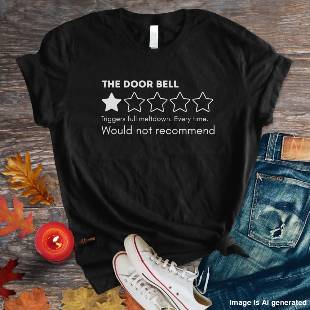 Funny Doorbell Review Unisex Premium Tee 1 Star Pet Humor Tee - Black / S - T-SHIRTS