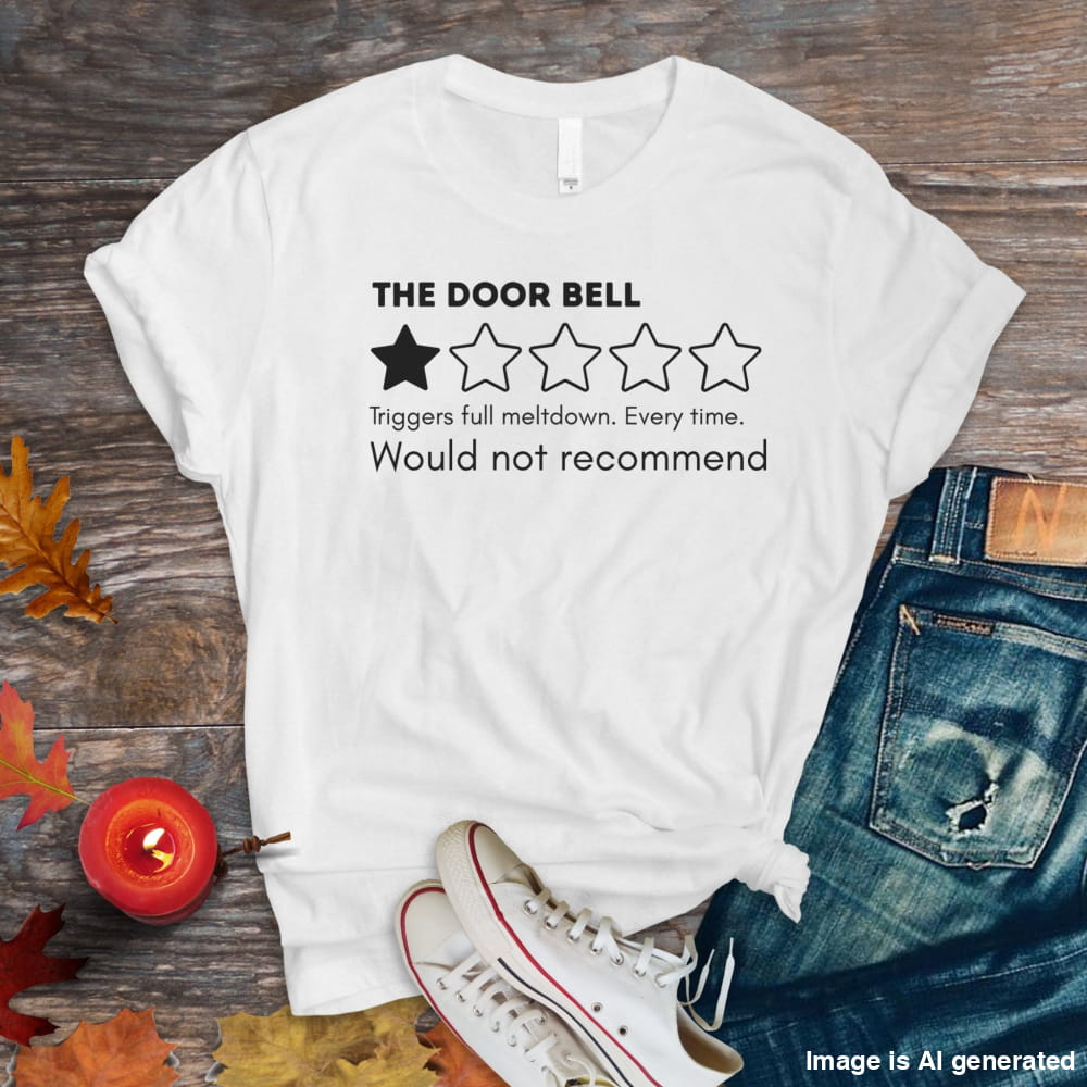Funny Doorbell Review Unisex Premium Tee 1 Star Pet Humor Tee - White / S - T-SHIRTS