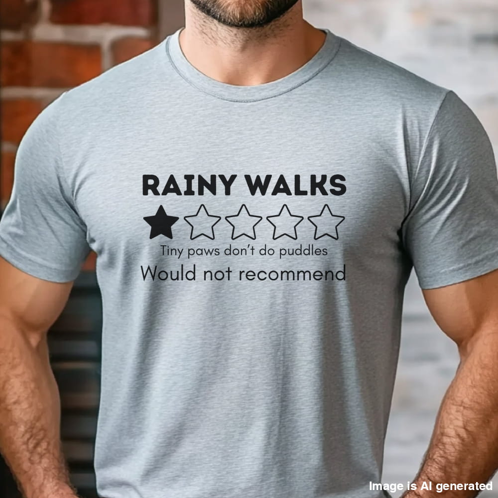 Funny Rainy Walks Review Unisex Premium Tee 1 Star Tiny Paws Tshirt - T-SHIRTS