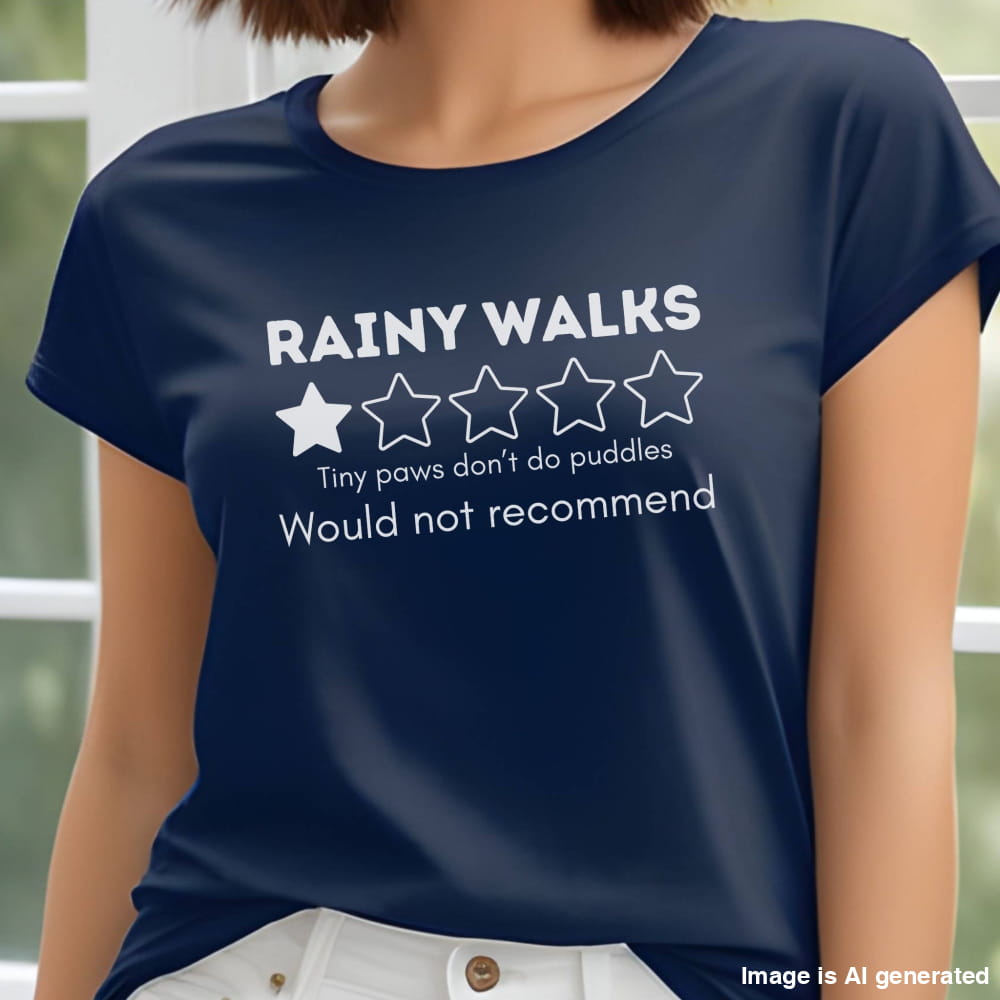 Funny Rainy Walks Review Unisex Premium Tee 1 Star Tiny Paws Tshirt - T-SHIRTS
