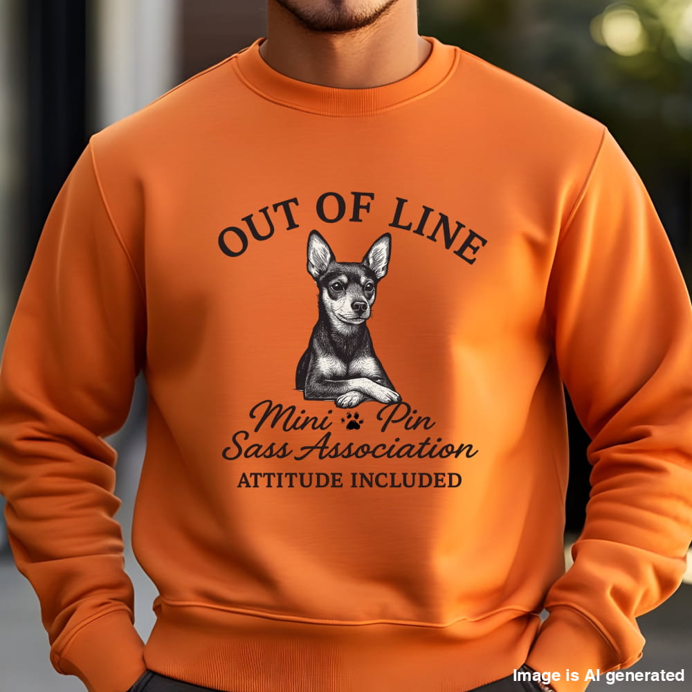 Funny Unisex Premium Sweatshirt Out of Line Mini Pin Lover Gift - S / Orange - SWEATSHIRTS