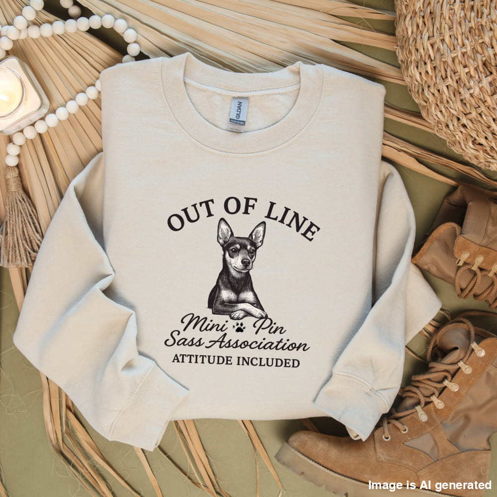 Funny Unisex Premium Sweatshirt Out of Line Mini Pin Lover Gift - S / Sand - SWEATSHIRTS