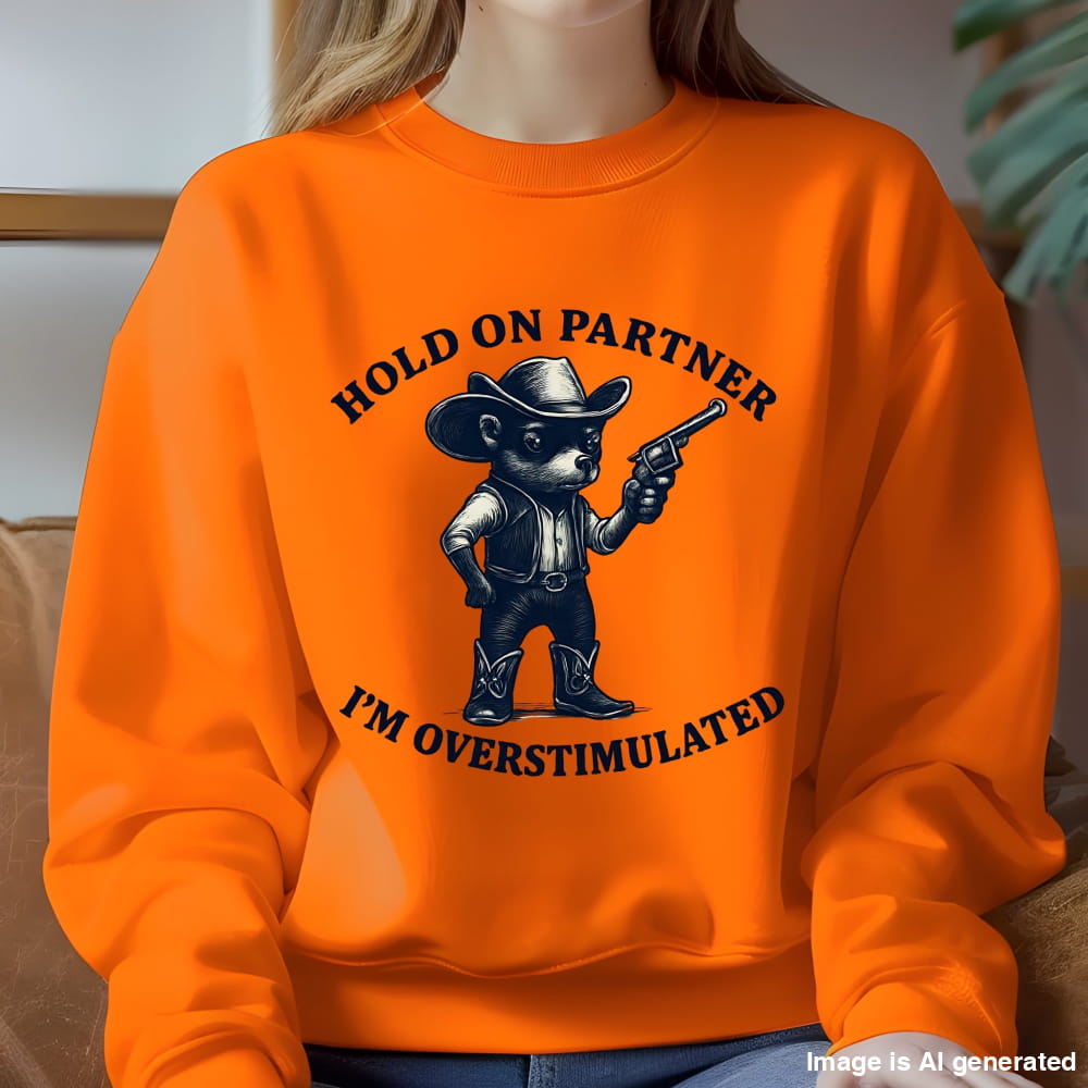 Hold on Unisex Premium Sweatshirt - S / Orange - SWEATSHIRTS