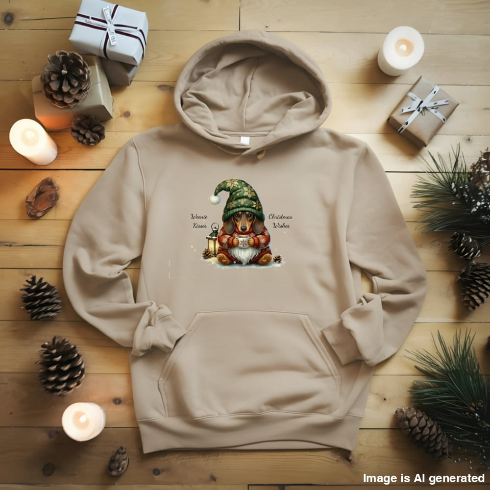 Magical Dachshound Christmas Gnome Unisex Premium Hoodie - S / Sand - HOODIES
