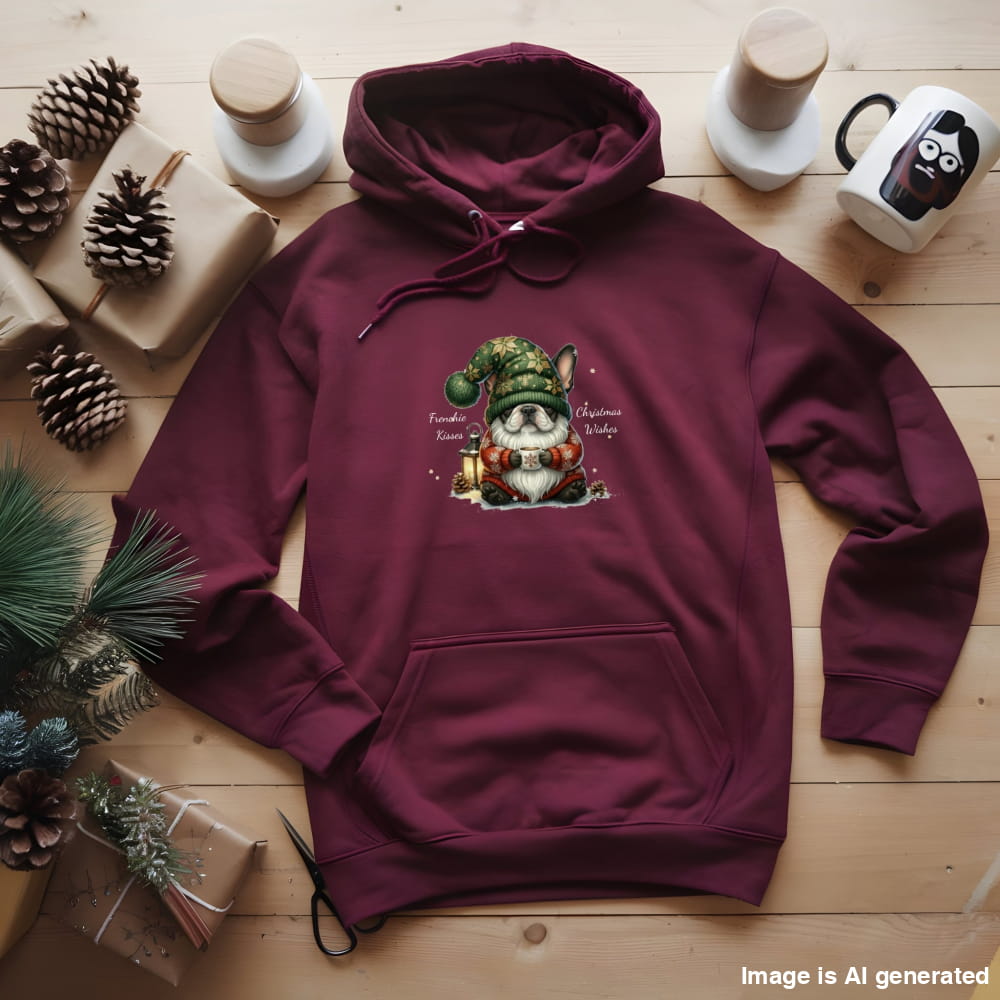 Magical Frenchie Christmas Gnome Unisex Premium Hoodie - S / Maroon - HOODIES