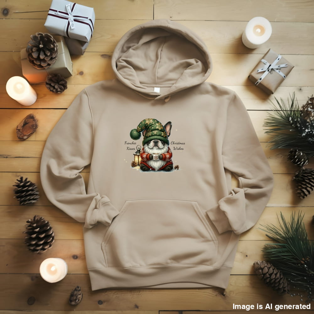 Magical Frenchie Christmas Gnome Unisex Premium Hoodie - S / Sand - HOODIES