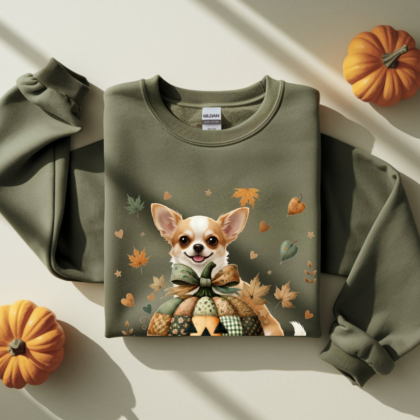 Chihuahua Fall Halloween Patchwork Premium Unisex Sweatshirt