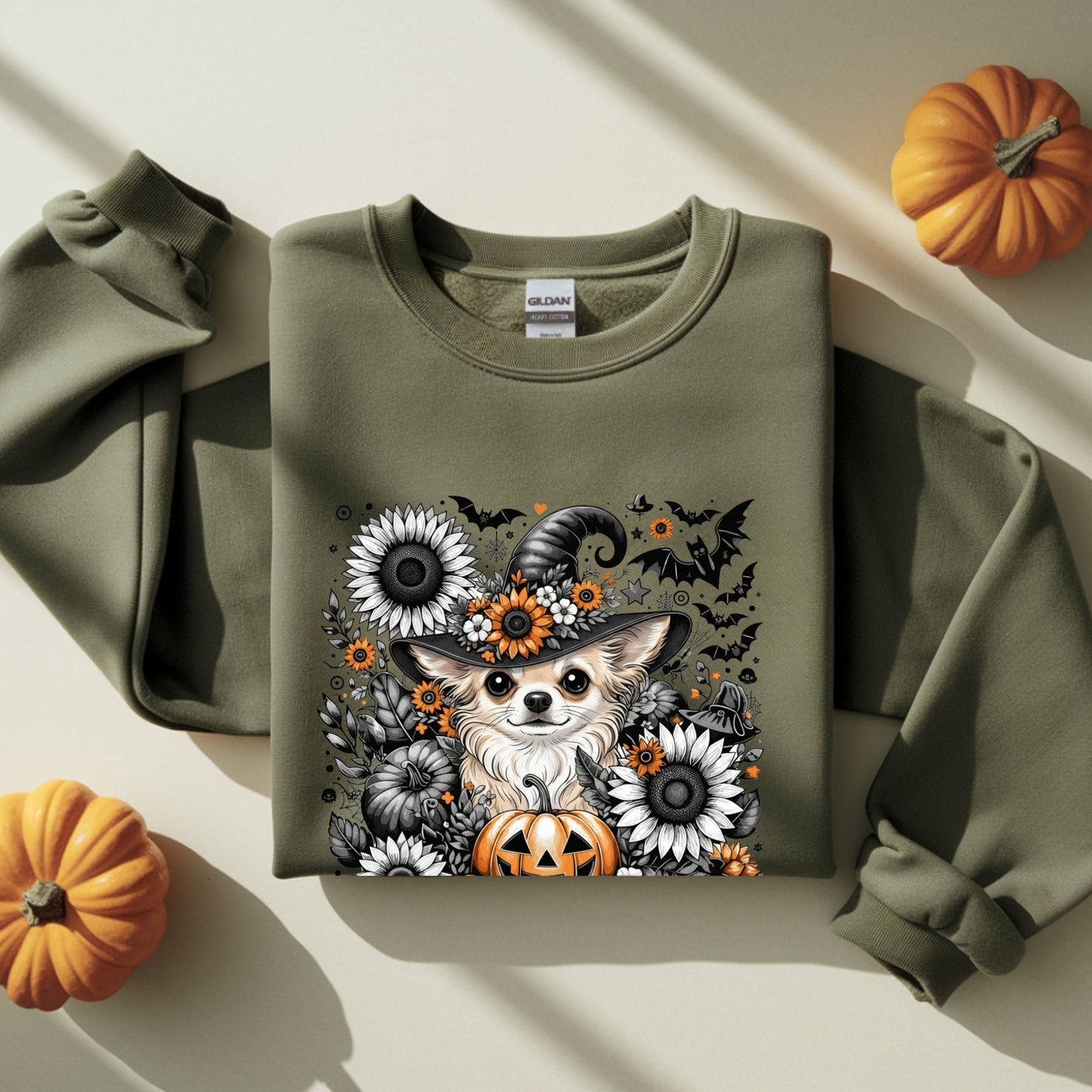 Too Cute to Spook – Halloween Chihuahua Unisex Premium Sweatshirt