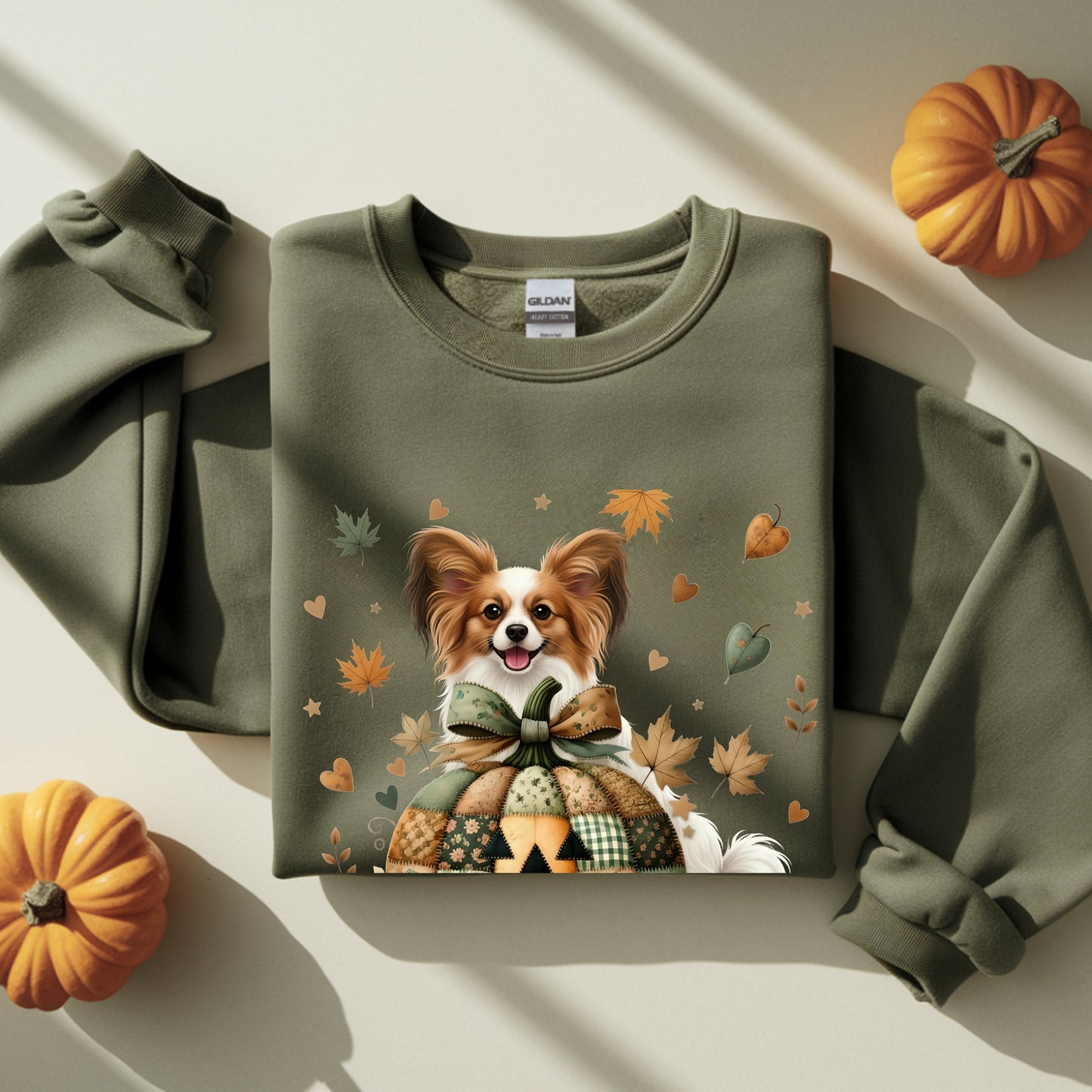 Papillon Fall Halloween Patchwork Premium Unisex Sweatshirt