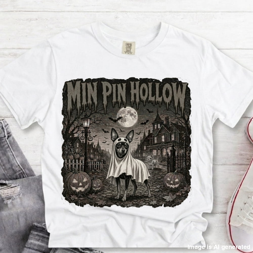 Min Pin Hollow Ghost Vintage Premium Tee - White / S - T-SHIRTS
