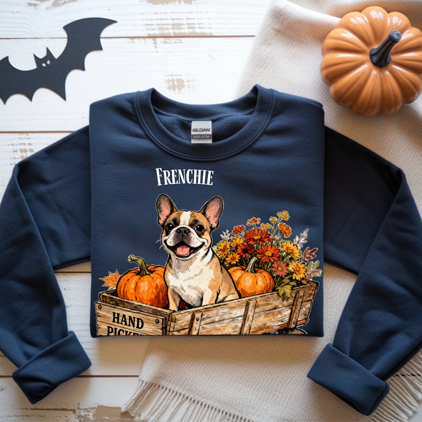 Hand Picked Frenchie Pumpkin Patch Unisex Premium Sweatshirt