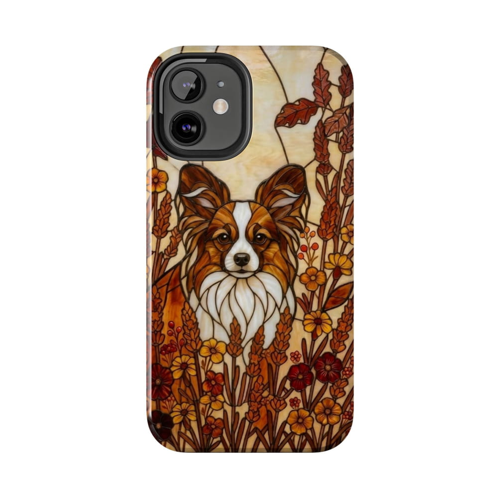 Papillon Stained Glass Style Tough Case, Autumn Warmth Theme - iPhone 12 Mini - Phone Case