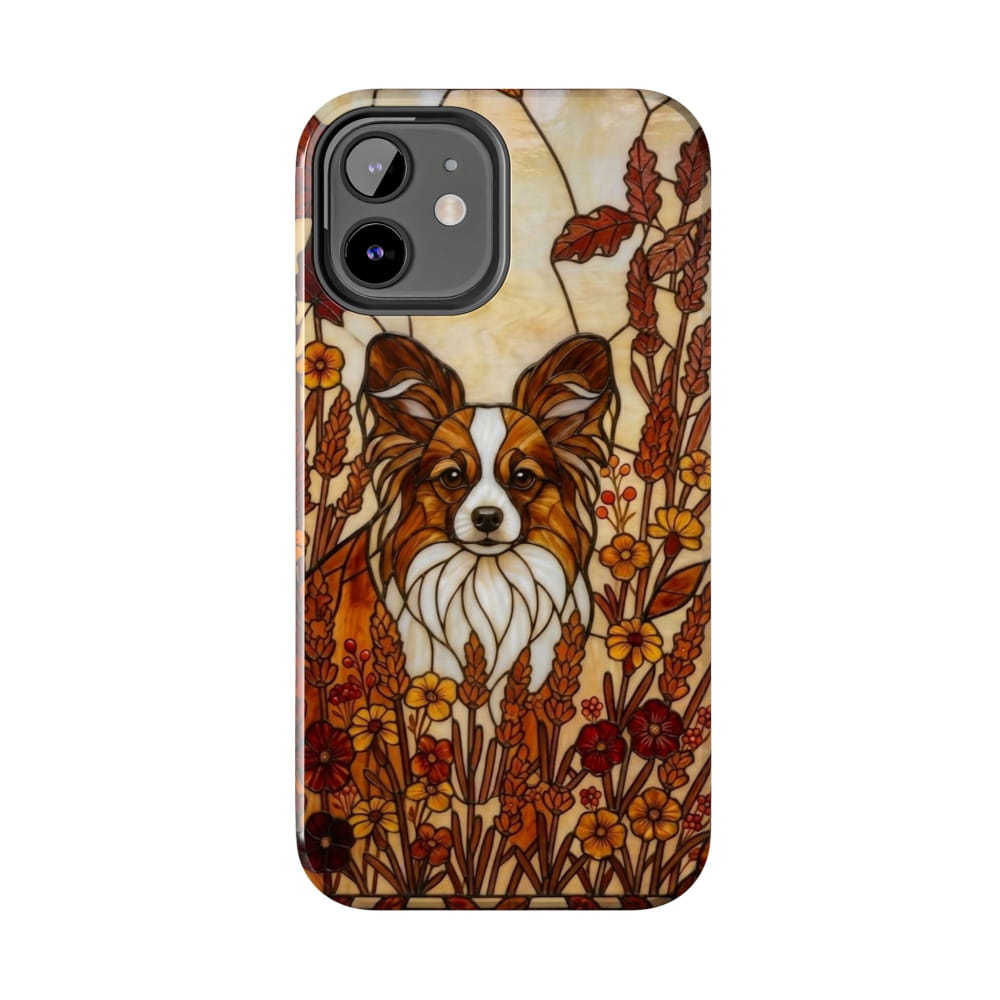 Papillon Stained Glass Style Tough Case, Autumn Warmth Theme - iPhone 12 - Phone Case