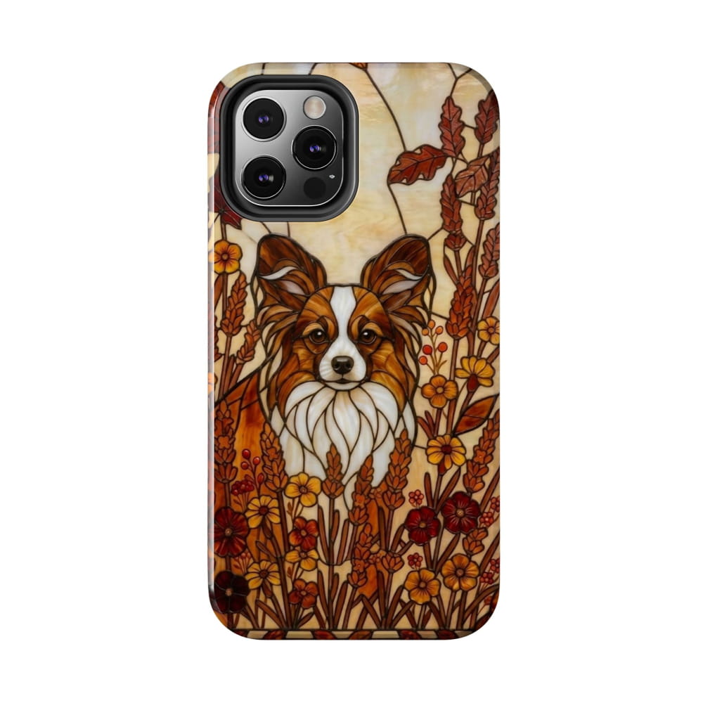 Papillon Stained Glass Style Tough Case, Autumn Warmth Theme - iPhone 12 Pro - Phone Case