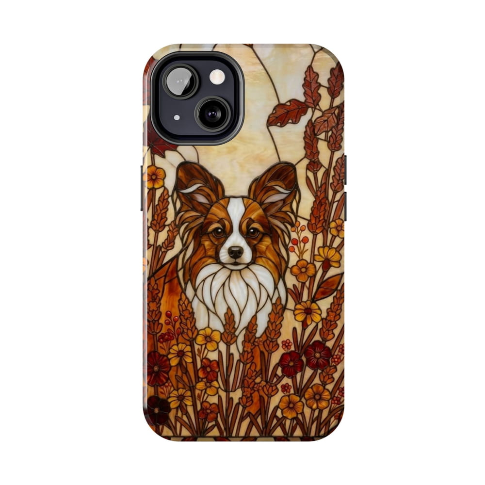 Papillon Stained Glass Style Tough Case, Autumn Warmth Theme - iPhone 13 - Phone Case