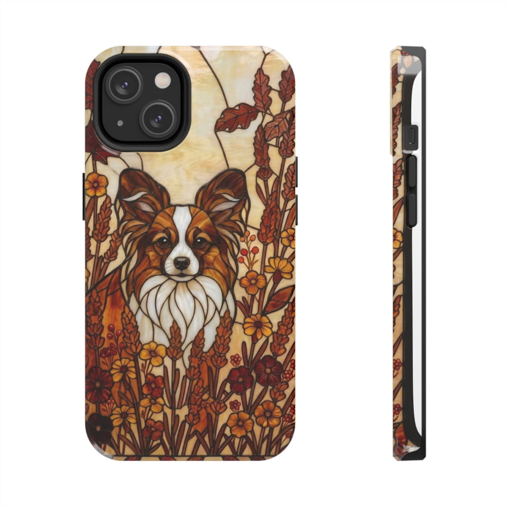 Papillon Stained Glass Style Tough Case, Autumn Warmth Theme - iPhone 14 - Phone Case