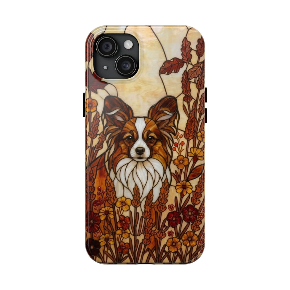 Papillon Stained Glass Style Tough Case, Autumn Warmth Theme - iPhone 15 Plus - Phone Case