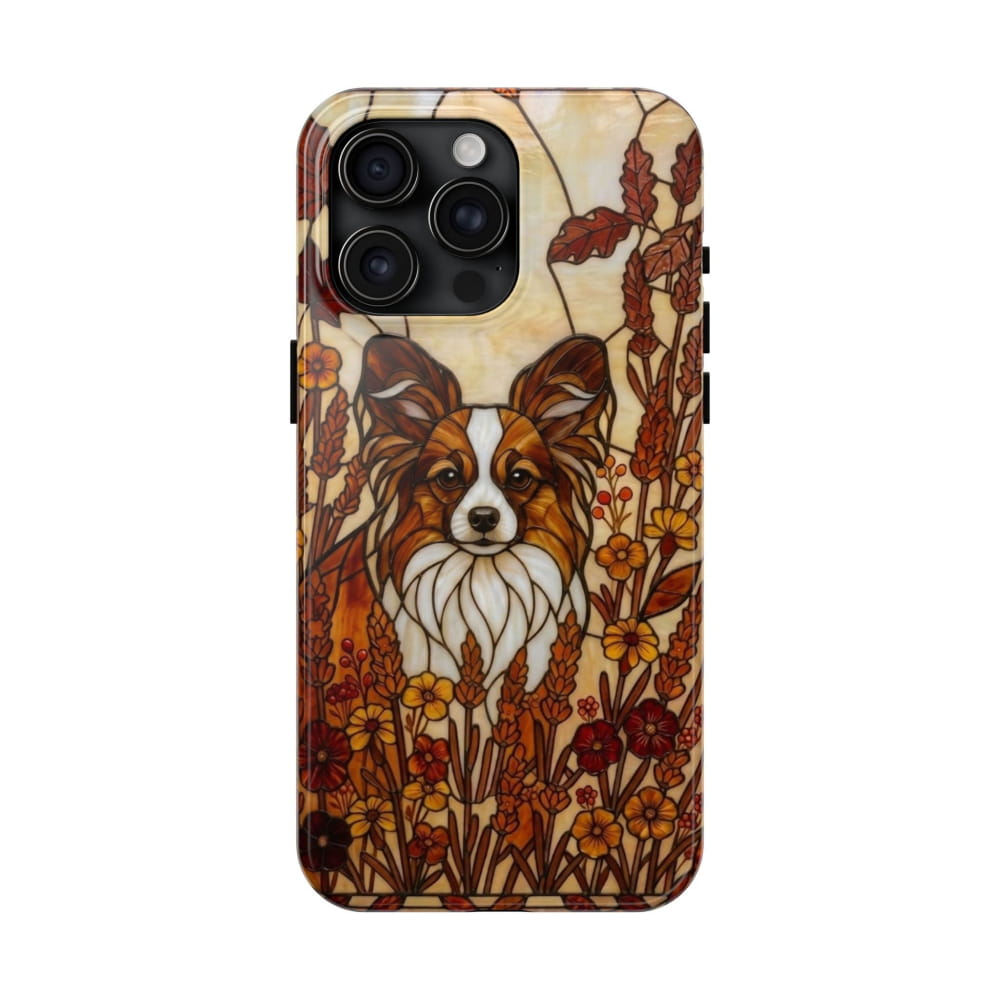 Papillon Stained Glass Style Tough Case, Autumn Warmth Theme - iPhone 15 Pro Max - Phone Case
