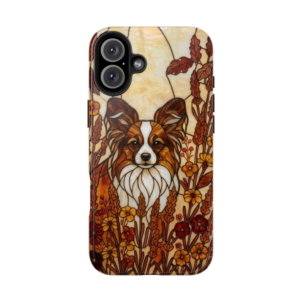 Papillon Stained Glass Style Tough Case, Autumn Warmth Theme - iPhone 16 Plus - Phone Case
