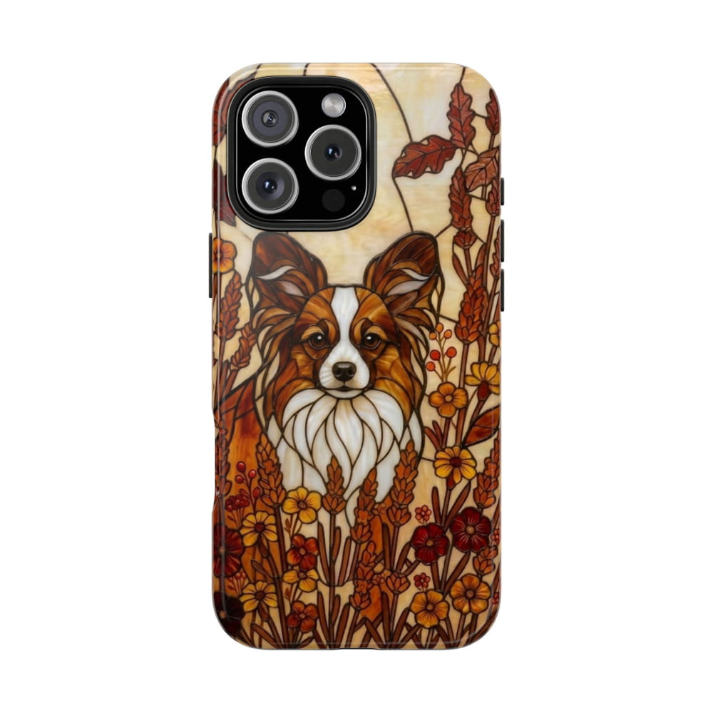 Papillon Stained Glass Style Tough Case, Autumn Warmth Theme - iPhone 16 Pro Max - Phone Case
