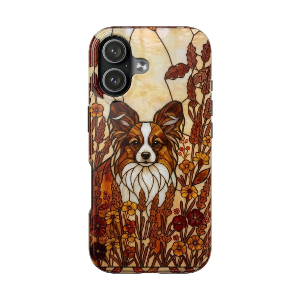 Papillon Stained Glass Style Tough Case, Autumn Warmth Theme - iPhone 17 - Phone Case