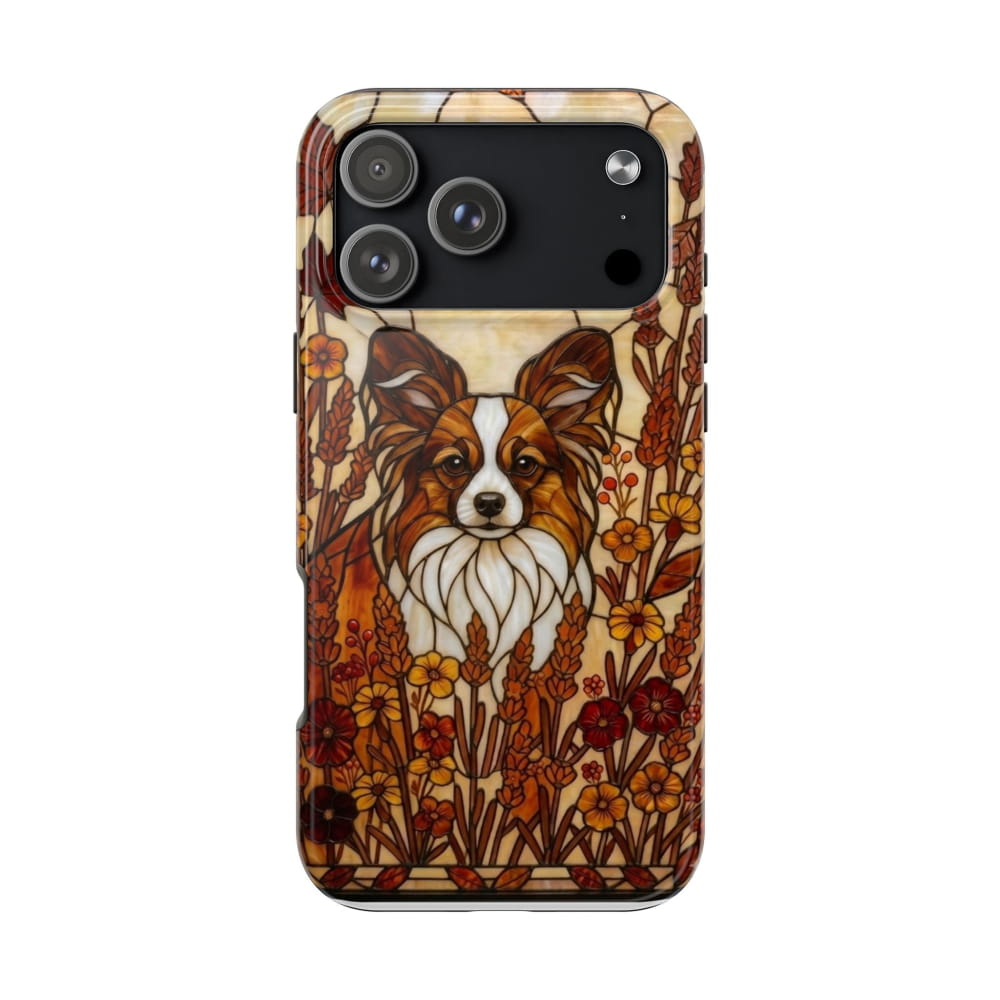 Papillon Stained Glass Style Tough Case, Autumn Warmth Theme - iPhone 17 Pro Max - Phone Case