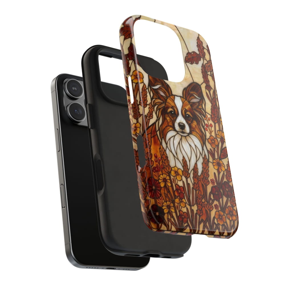 Papillon Stained Glass Style Tough Case, Autumn Warmth Theme - Phone Case