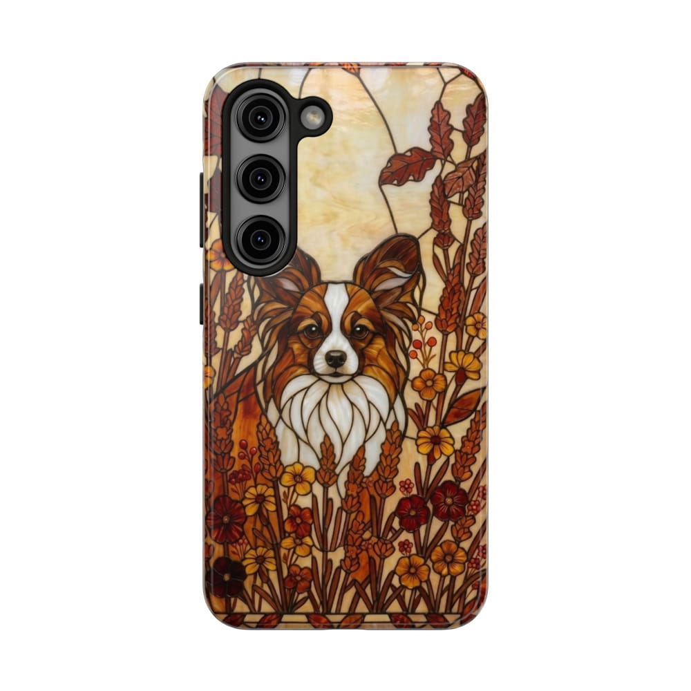 Papillon Stained Glass Style Tough Case, Autumn Warmth Theme - Samsung Galaxy S23 - Phone Case