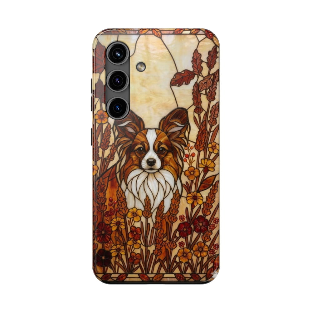 Papillon Stained Glass Style Tough Case, Autumn Warmth Theme - Samsung Galaxy S24 - Phone Case