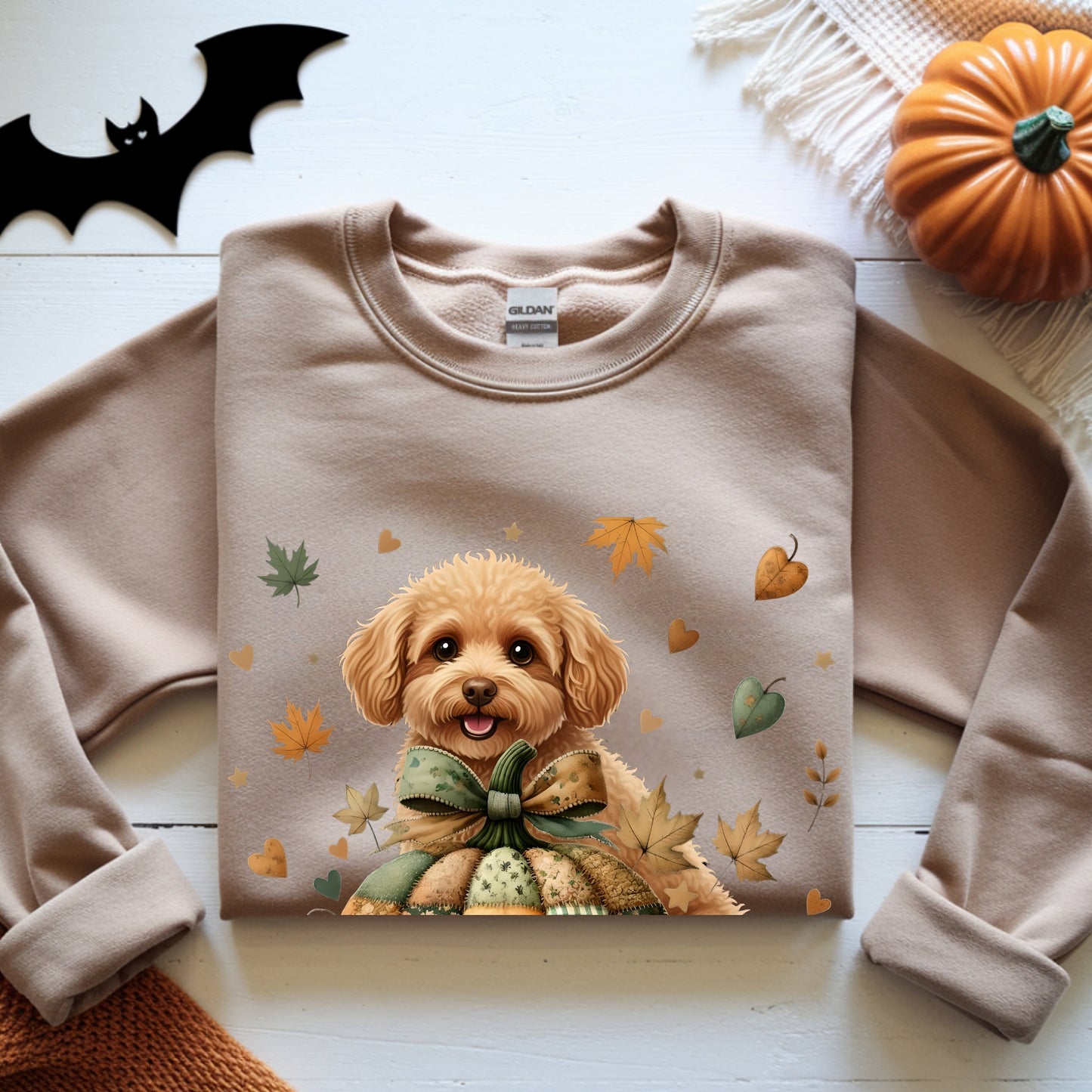 Toy Poodle Fall Halloween Patchwork Premium Unisex Sweatshirt