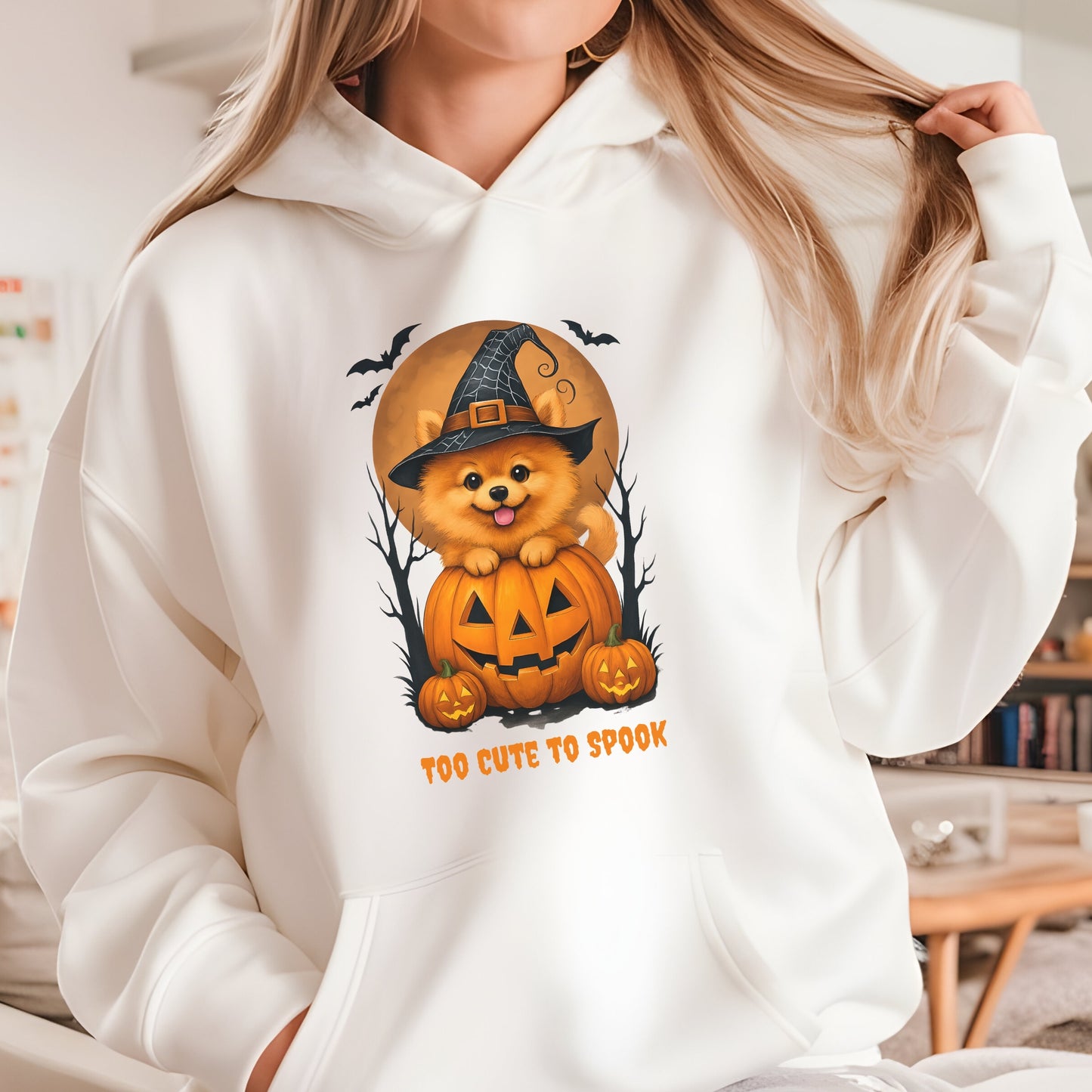 Cute Halloween Unisex Premium Hoodie Pomeranian Witch