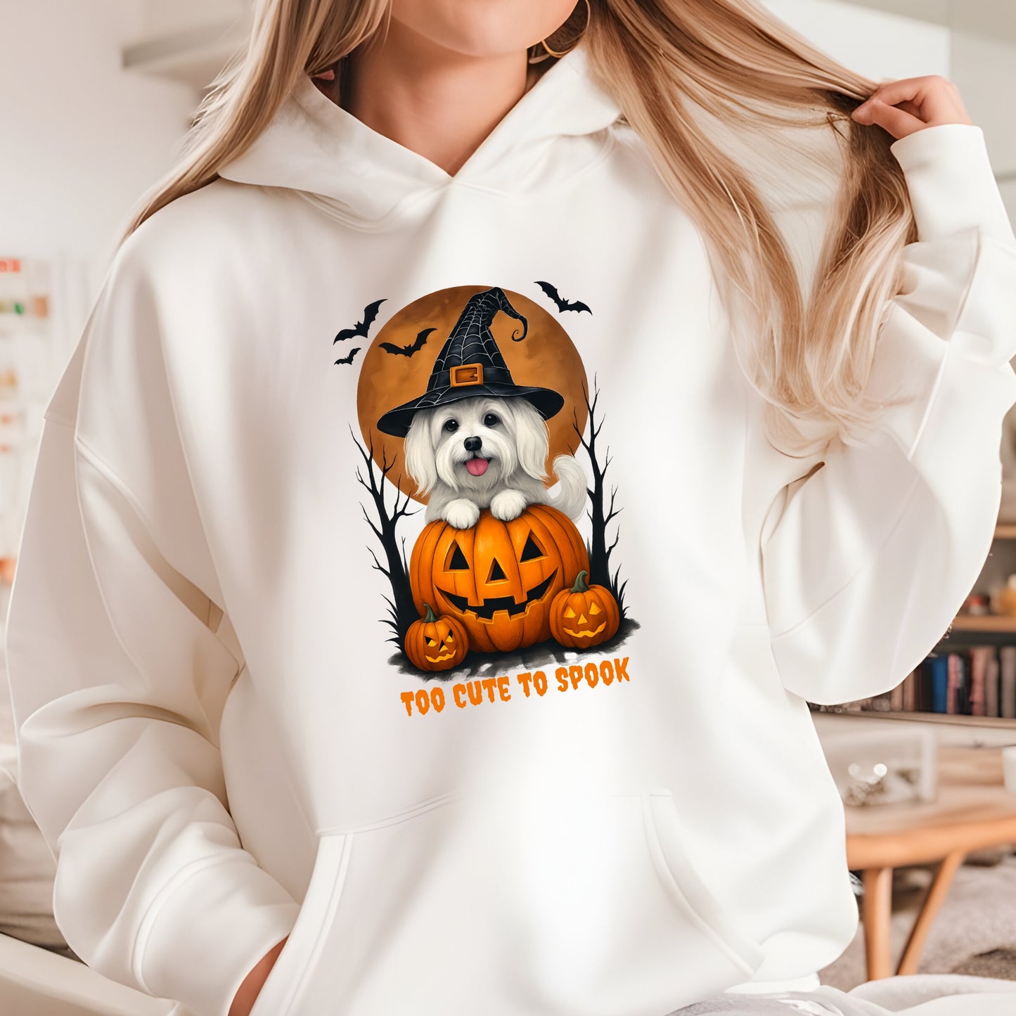 Cute Halloween Unisex Premium Hoodie Maltese Witch