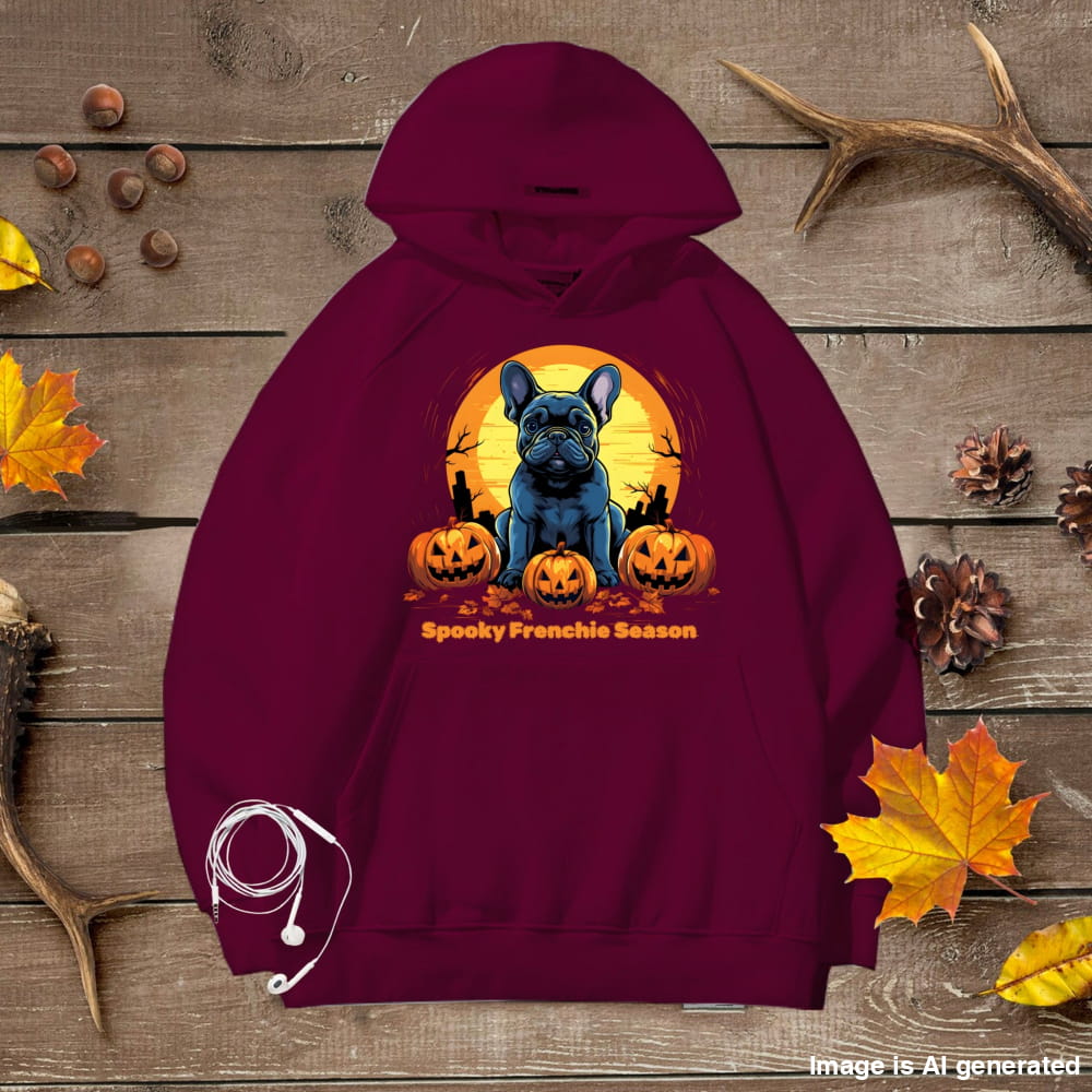 Spooky Frenchie Season Halloween Unisex Premium Hoodie Dog Lover Gift - Maroon / S - HOODIES