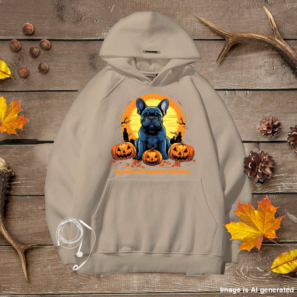 Spooky Frenchie Season Halloween Unisex Premium Hoodie Dog Lover Gift - Sand / S - HOODIES