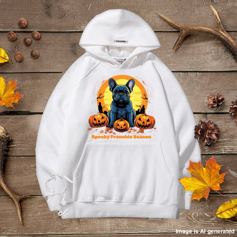 Spooky Frenchie Season Halloween Unisex Premium Hoodie Dog Lover Gift - White / S - HOODIES