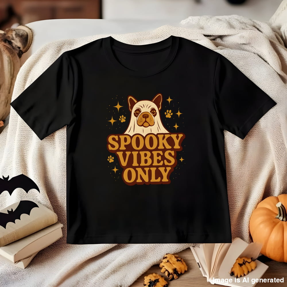 Spooky Vibes Only Halloween Unisex Premium Tee Dog Lover Gift - Black / S - T-SHIRTS