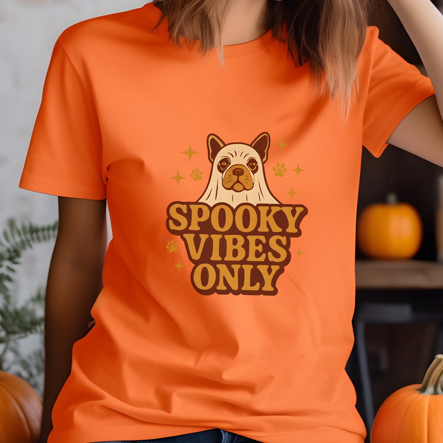 Spooky Vibes Only Halloween Unisex Premium Tee  Dog Lover Gift