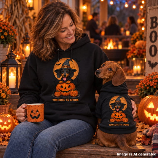 Too Cute to Spook Dachshund Matching Hoodie Duo - Bundles