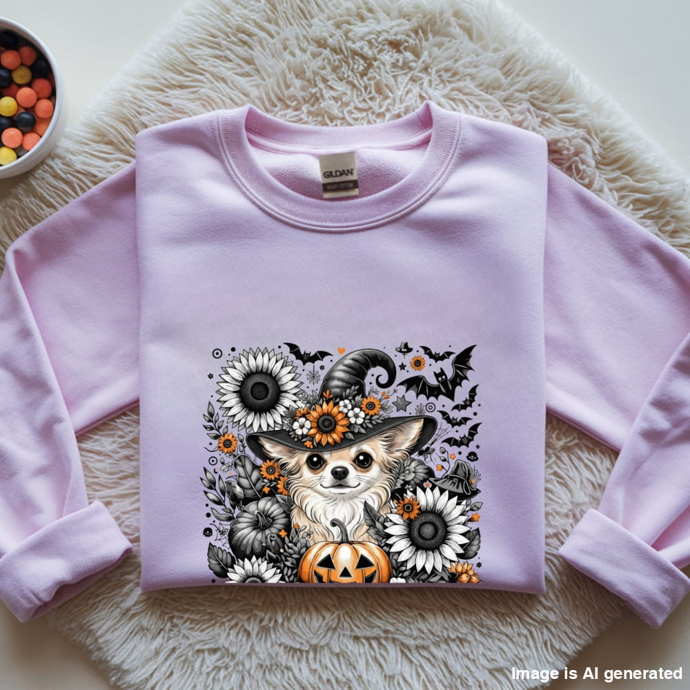 Too Cute to Spook – Halloween Chihuahua Unisex Premium Sweatshirt - S / Light Pink - SWEATSHIRTS